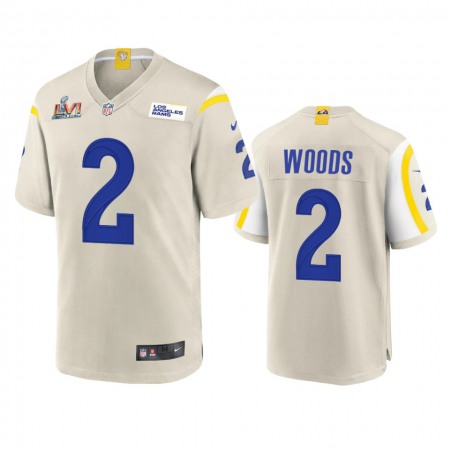 Los Angeles Rams #2 Robert Woods Men's Super Bowl LVI Patch Nike Game NFL Jersey - Bone