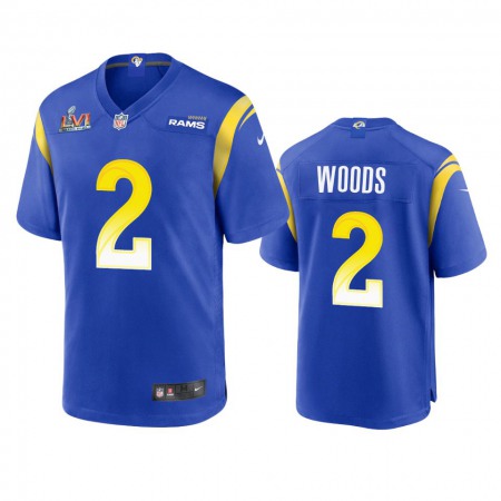 Los Angeles Rams #2 Robert Woods Men's Super Bowl LVI Patch Nike Game NFL Jersey - Royal