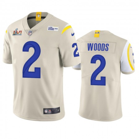 Los Angeles Rams #2 Robert Woods Men's Super Bowl LVI Patch Nike Vapor Limited NFL Jersey - Bone