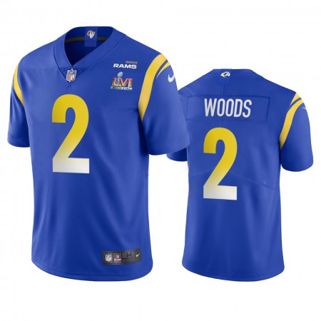 Los Angeles Rams #2 Robert Woods Men's Super Bowl LVI Patch Nike Vapor Limited NFL Jersey - Royal