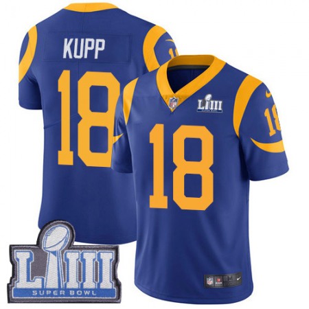 Nike Rams #18 Cooper Kupp Royal Blue Alternate Super Bowl LIII Bound Men's Stitched NFL Vapor Untouchable Limited Jersey