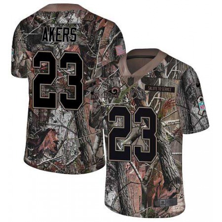 Nike Rams #23 Cam Akers Camo Men's Stitched NFL Limited Rush Realtree Jersey