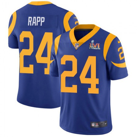 Nike Rams #24 Taylor Rapp Royal Blue Alternate Super Bowl LVI Patch Men's Stitched NFL Vapor Untouchable Limited Jersey