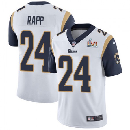 Nike Rams #24 Taylor Rapp White Super Bowl LVI Patch Men's Stitched NFL Vapor Untouchable Limited Jersey