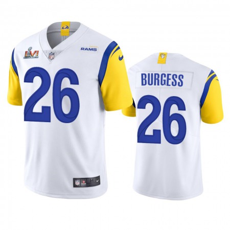 Los Angeles Rams #26 Terrell Burgess Men's Super Bowl LVI Patch Nike Alternate Vapor Limited NFL Jersey - White