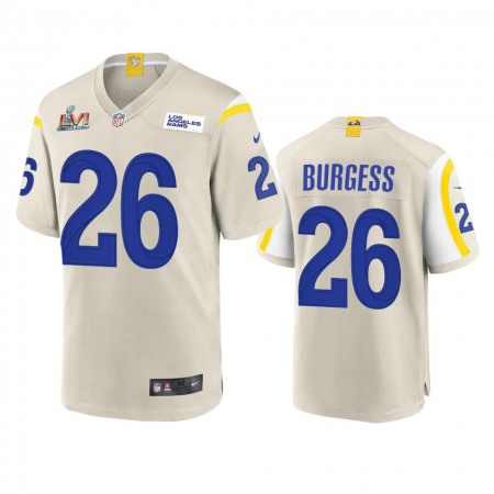Los Angeles Rams #26 Terrell Burgess Men's Super Bowl LVI Patch Nike Game NFL Jersey - Bone