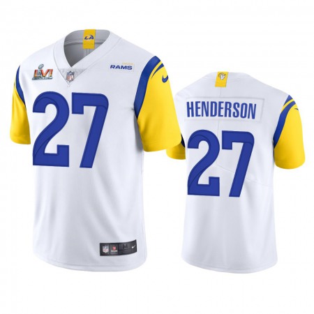 Los Angeles Rams #27 Arrell Henderson Men's Super Bowl LVI Patch Nike Alternate Vapor Limited NFL Jersey - White