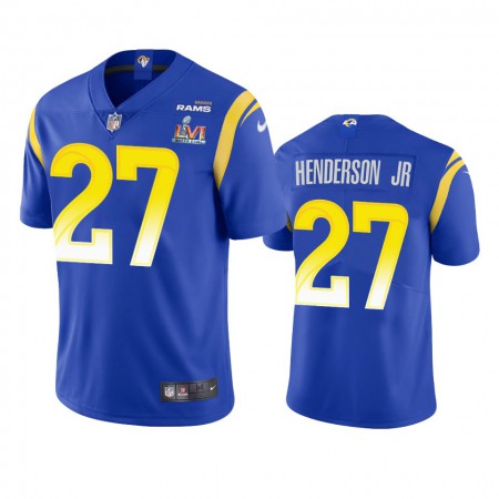 Los Angeles Rams #27 Darrell Henderson Jr. Men's Super Bowl LVI Patch Nike Vapor Limited NFL Jersey - Royal