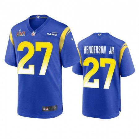 Los Angeles Rams #27 Darrell Henderson Men's Super Bowl LVI Patch Nike Game NFL Jersey - Royal