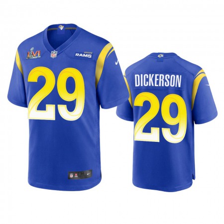Los Angeles Rams #29 Eric Dickerson Men's Super Bowl LVI Patch Nike Game NFL Jersey - Royal