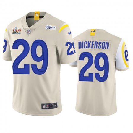 Los Angeles Rams #29 Eric Dickerson Men's Super Bowl LVI Patch Nike Vapor Limited NFL Jersey - Bone