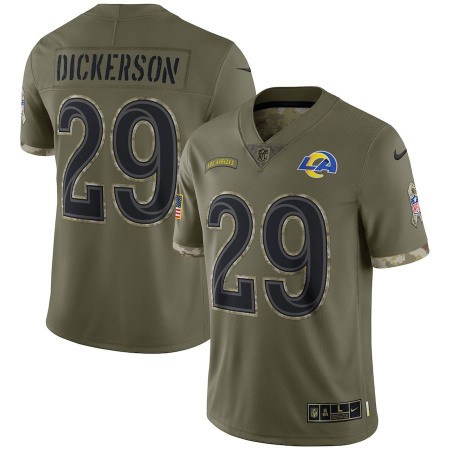 Los Angeles Rams #29 Eric Dickerson Nike Men's 2022 Salute To Service Limited Jersey - Olive