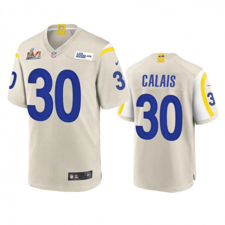 Los Angeles Rams #30 Raymond Calais Men's Super Bowl LVI Patch Nike Game NFL Jersey - Bone