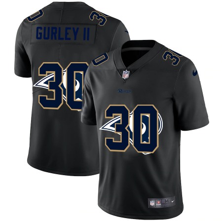 Los Angeles Rams #30 Todd Gurley II Men's Nike Team Logo Dual Overlap Limited NFL Jersey Black