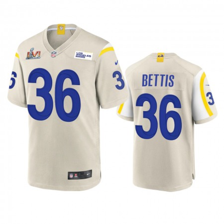 Los Angeles Rams #36 Jerome Bettis Men's Super Bowl LVI Patch Nike Game NFL Jersey - Bone