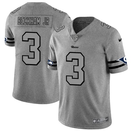 Los Angeles Rams #3 Odell Beckham Jr. Men's Nike Gray Gridiron II Vapor Untouchable Limited NFL Jersey