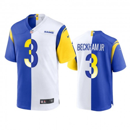 Los Angeles Rams #3 Odell Beckham Jr. Men's Nike Royal White Split Game NFL Limited Jersey