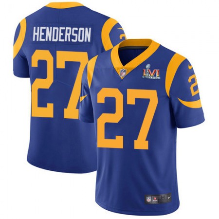 Nike Rams #27 Darrell Henderson Royal Blue Alternate Super Bowl LVI Patch Men's Stitched NFL Vapor Untouchable Limited Jersey