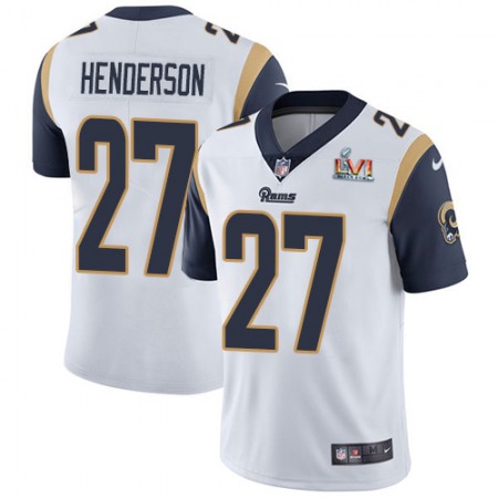 Nike Rams #27 Darrell Henderson White Super Bowl LVI Patch Men's Stitched NFL Vapor Untouchable Limited Jersey