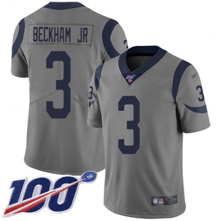 Nike Rams #3 Odell Beckham Jr. Gray Men's Stitched NFL Limited Inverted Legend 100th Season Jersey