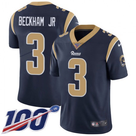 Nike Rams #3 Odell Beckham Jr. Navy Blue Team Color Men's Stitched NFL 100th Season Vapor Limited Jersey