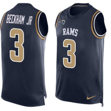 Nike Rams #3 Odell Beckham Jr. Navy Blue Team Color Men's Stitched NFL Limited Tank Top Jersey