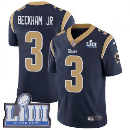 Nike Rams #3 Odell Beckham Jr. Navy Blue Team Color Super Bowl LIII Bound Men's Stitched NFL Vapor Untouchable Limited Jersey
