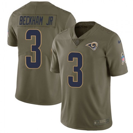Nike Rams #3 Odell Beckham Jr. Olive Men's Stitched NFL Limited 2017 Salute to Service Jersey