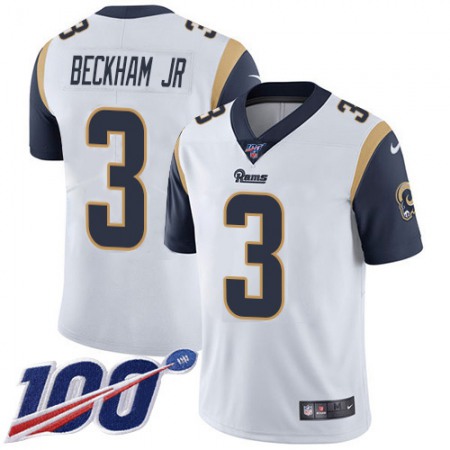 Nike Rams #3 Odell Beckham Jr. White Men's Stitched NFL 100th Season Vapor Limited Jersey