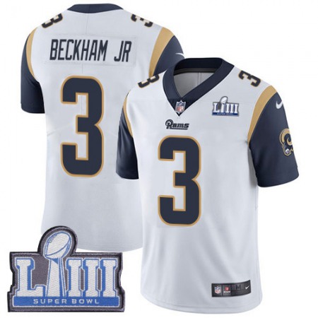 Nike Rams #3 Odell Beckham Jr. White Super Bowl LIII Bound Men's Stitched NFL Vapor Untouchable Limited Jersey