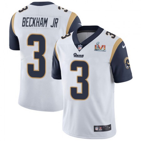 Nike Rams #3 Odell Beckham Jr. White Super Bowl LVI Patch Men's Stitched NFL Vapor Untouchable Limited Jersey