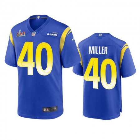 Los Angeles Rams #40 Von Miller Men's Super Bowl LVI Patch Nike Game NFL Jersey - Royal