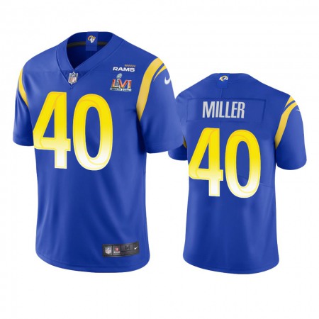 Los Angeles Rams #40 Von Miller Men's Super Bowl LVI Patch Nike Vapor Limited NFL Jersey - Royal