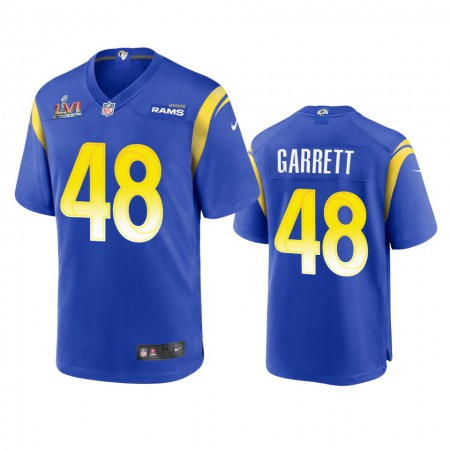 Los Angeles Rams #48 Chris Garrett Men's Super Bowl LVI Patch Nike Game NFL Jersey - Royal