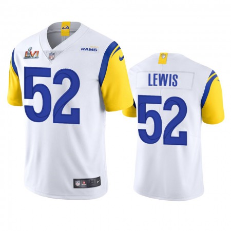 Los Angeles Rams #52 Terrell Lewis Men's Super Bowl LVI Patch Nike Alternate Vapor Limited NFL Jersey - White