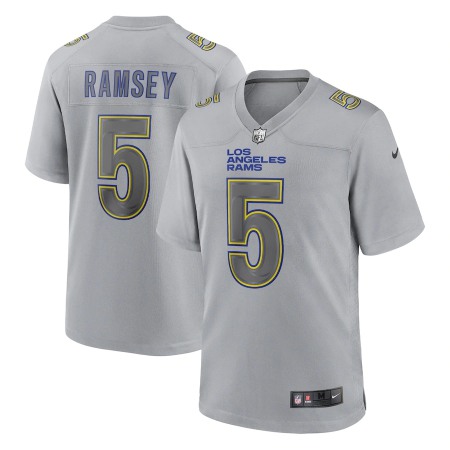 Los Angeles Rams #5 Jalen Ramsey Men's Gray Atmosphere Fashion Game Jersey