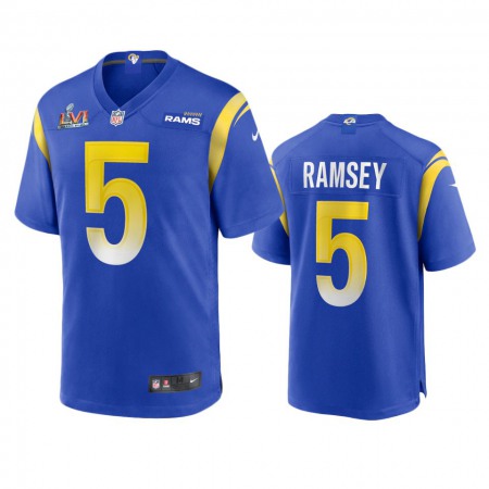 Los Angeles Rams #5 Jalen Ramsey Men's Super Bowl LVI Patch Nike Game NFL Jersey - Royal