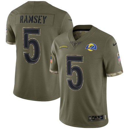 Los Angeles Rams #5 Jalen Ramsey Nike Men's 2022 Salute To Service Limited Jersey - Olive