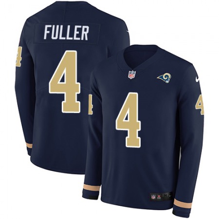 Nike Rams #4 Jordan Fuller Navy Blue Team Color Men's Stitched NFL Limited Therma Long Sleeve Jersey