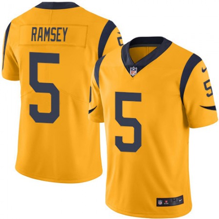 Nike Rams #5 Jalen Ramsey Gold Men's Stitched NFL Limited Rush Jersey