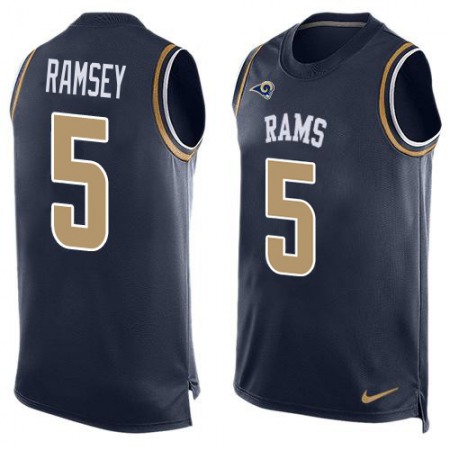 Nike Rams #5 Jalen Ramsey Navy Blue Team Color Men's Stitched NFL Limited Tank Top Jersey