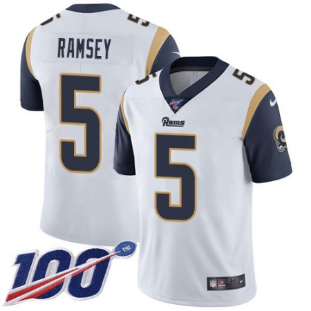 Nike Rams #5 Jalen Ramsey White Men's Stitched NFL 100th Season Vapor Limited Jersey