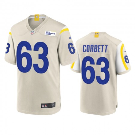 Los Angeles Rams #63 Austin Corbett Men's Nike Game NFL Jersey - Bone