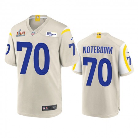 Los Angeles Rams #70 Joseph Noteboom Men's Super Bowl LVI Patch Nike Game NFL Jersey - Bone