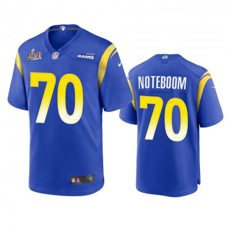 Los Angeles Rams #70 Joseph Noteboom Men's Super Bowl LVI Patch Nike Game NFL Jersey - Royal