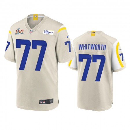 Los Angeles Rams #77 Andrew Whitworth Men's Super Bowl LVI Patch Nike Game NFL Jersey - Bone