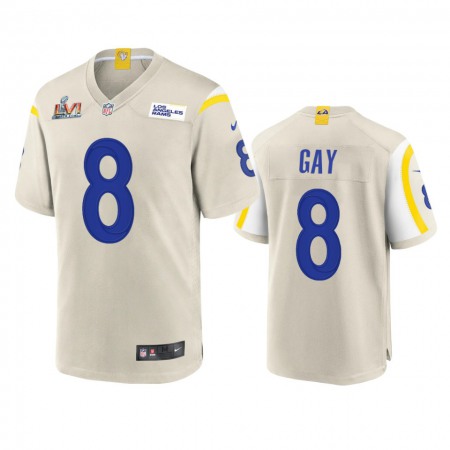 Los Angeles Rams #8 Matt Gay Men's Super Bowl LVI Patch Nike Game NFL Jersey - Bone