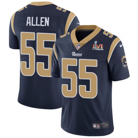 Nike Rams #55 Brian Allen Navy Blue Team Color Super Bowl LVI Patch Men's Stitched NFL Vapor Untouchable Limited Jersey