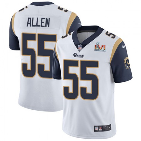Nike Rams #55 Brian Allen White Super Bowl LVI Patch Men's Stitched NFL Vapor Untouchable Limited Jersey