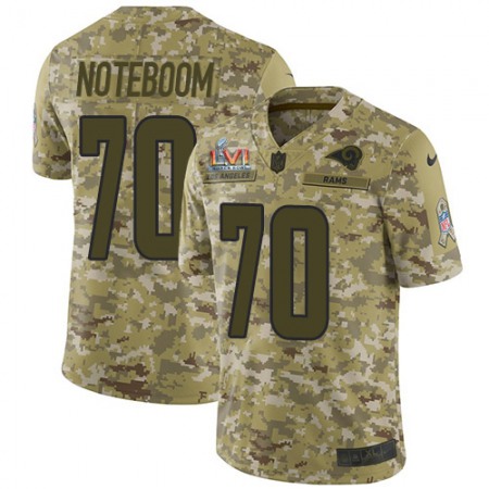 Nike Rams #70 Joseph Noteboom Camo Super Bowl LVI Patch Men's Stitched NFL Limited 2018 Salute To Service Jersey